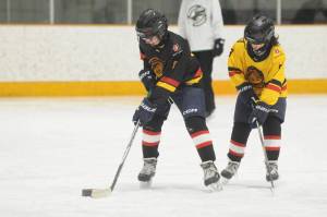 Kids in Grades 3 to 12 who are blind or partially sighted had the opportunity to skate and try hockey during an event hosted by Canadian Blind Hockey at Sardis Sports Complex on Thursday, Feb. 5, 2026. (Jenna Hauck/ Chilliwack Progress)