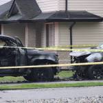 No injuries were reported in an early-morning shooting incident in Maple Ridge that also torched two vehicles parked in a residential neighbourhood. (1st Due Media)