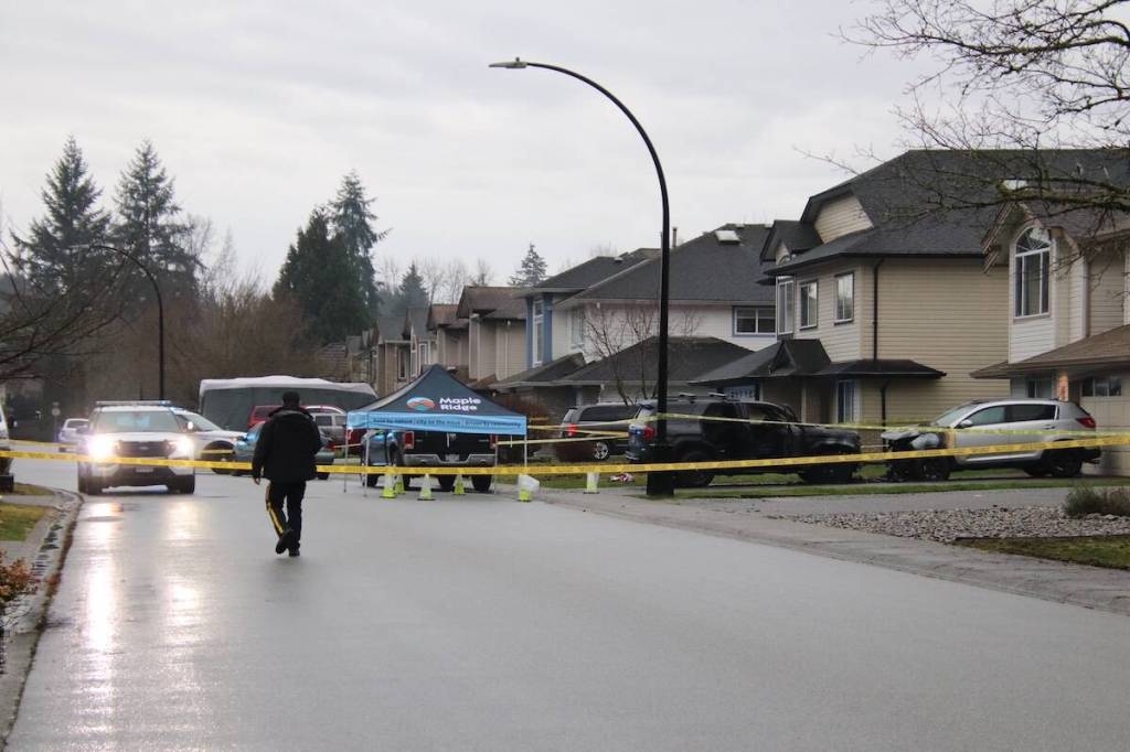 No injuries were reported in an early-morning shooting incident in Maple Ridge that also torched two vehicles parked in a residential neighbourhood. (1st Due Media)